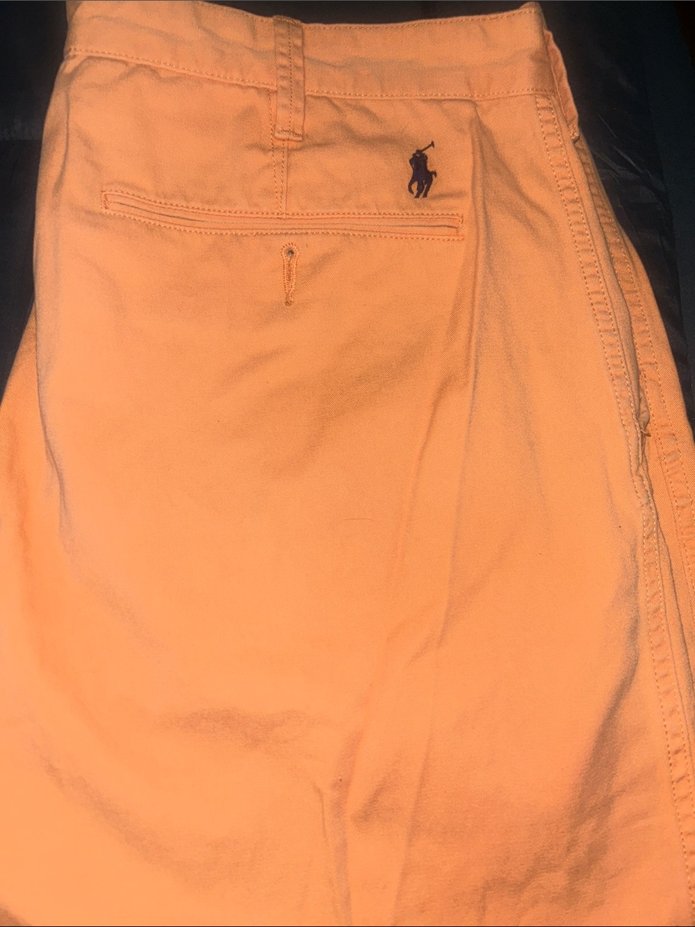Ralph Lauren Orange Polo Chino Shorts with Navy Pony